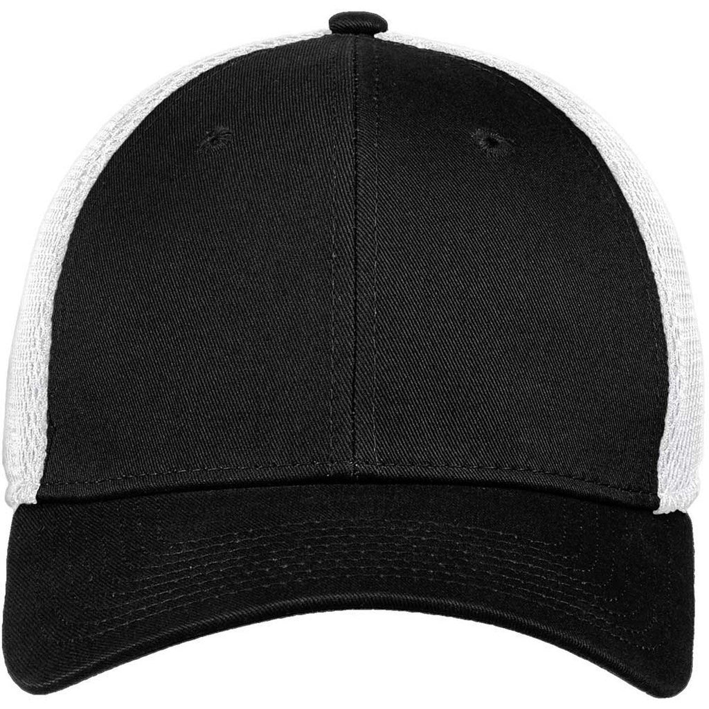 New Era 39THIRTY Black/White Stretch Mesh Cap