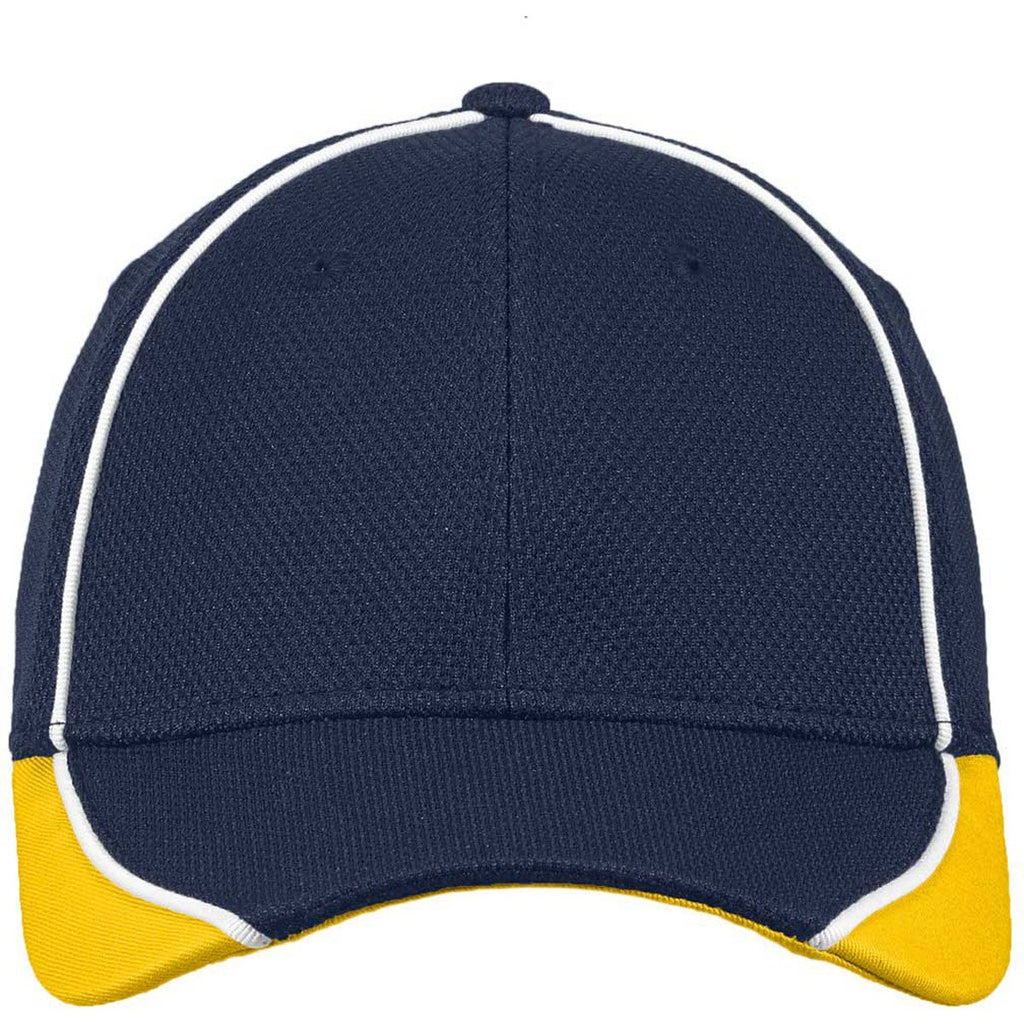 New Era 39THIRTY Deep Navy/Gold Contrast Piped BP Performance Cap