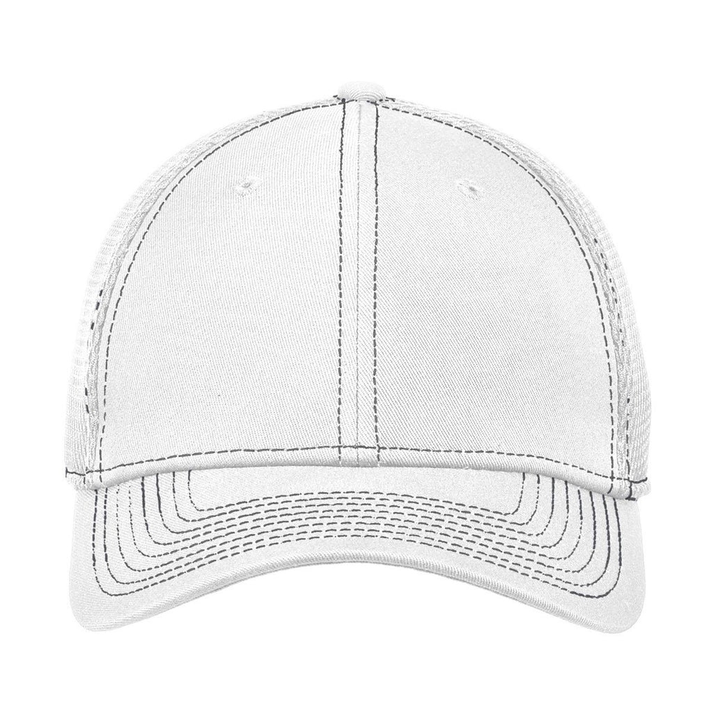 New Era 39THIRTY White/Black Stretch Mesh Contrast Stitch Cap