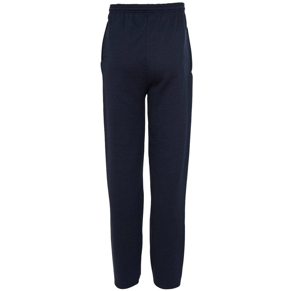 Champion Men's Navy Eco 9-Ounce Open-Bottom Fleece Pant with Pocket