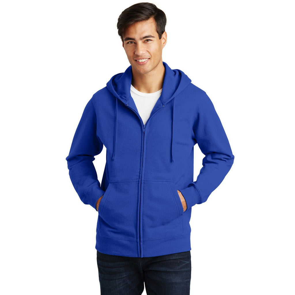 Port & Company Men's True Royal Fan Favorite Fleece Full-Zip Hooded Sweatshirt