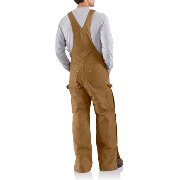 Carhartt Men's Carhartt Brown Quilt Lined Zip To Thigh Bib Overall