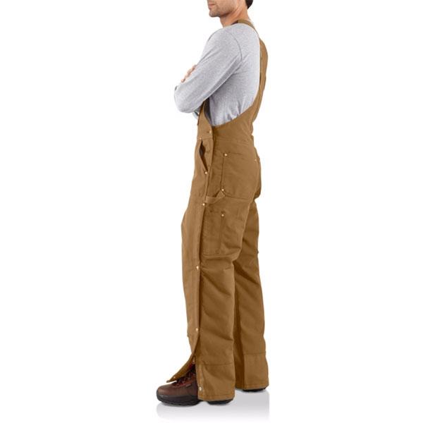 Carhartt Men's Carhartt Brown Quilt Lined Zip To Thigh Bib Overall