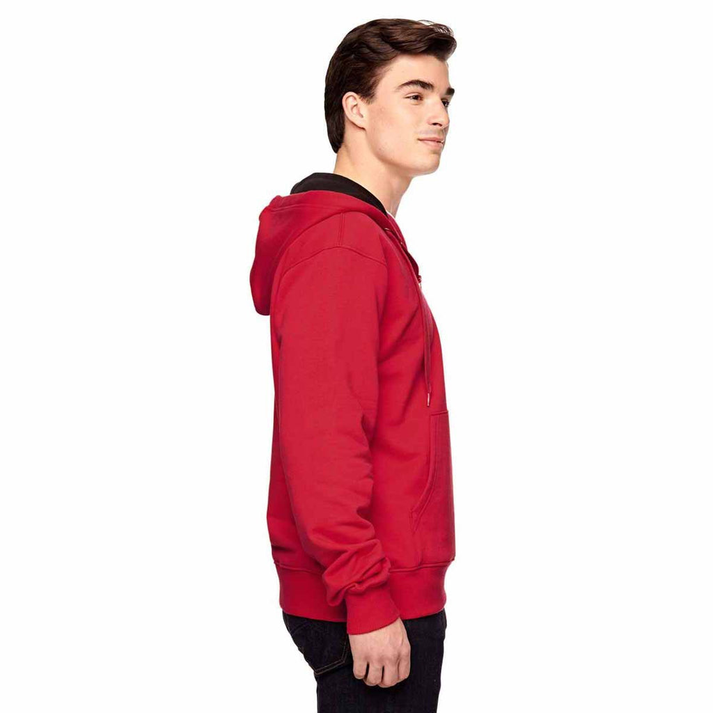 Champion Men's Sport Red for Team 365 Cotton Max Fleece Quarter-Zip Hood