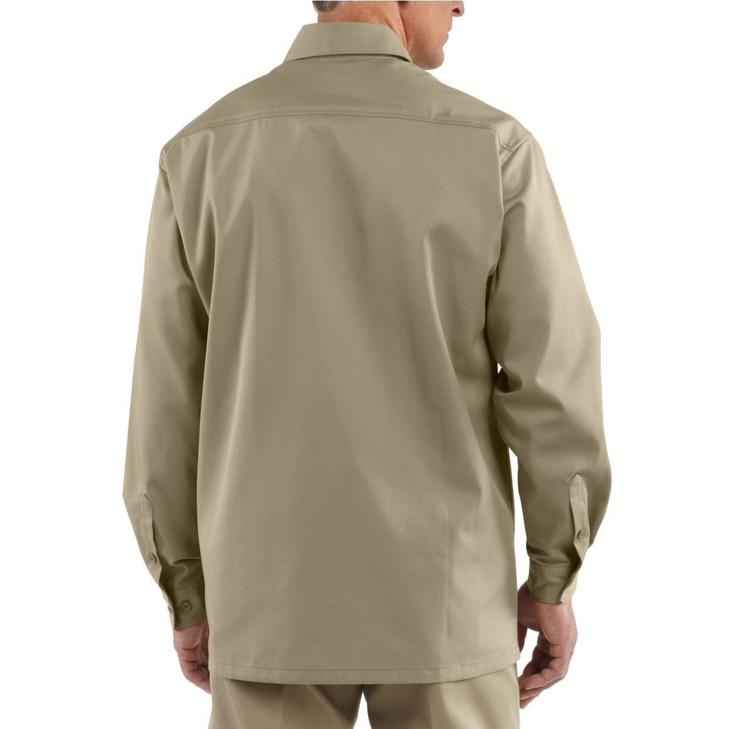 Carhartt Men's Khaki Twill Long Sleeve Work Shirt