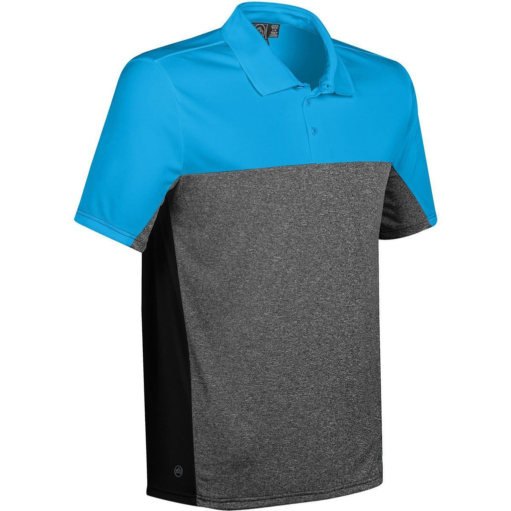 Stormtech Men's Electric Blue/Carbon Heather Reef Polo