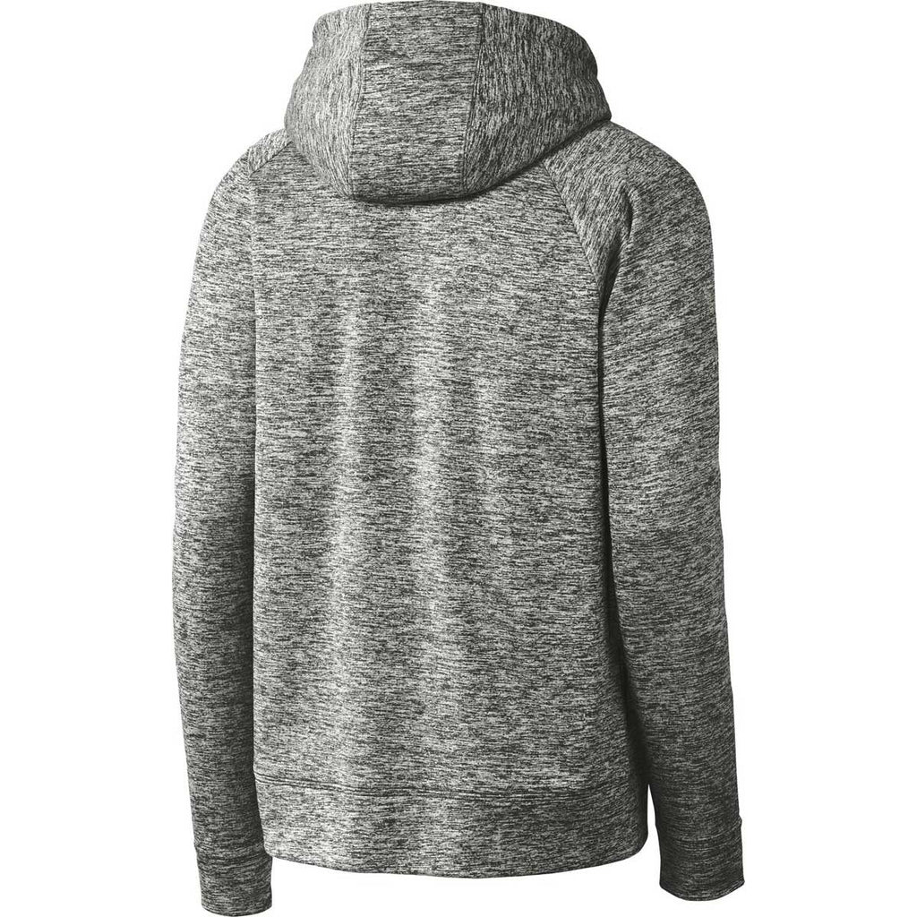 Sport-Tek Men's Black PosiCharge Electric Heather Fleece Hooded Pullover