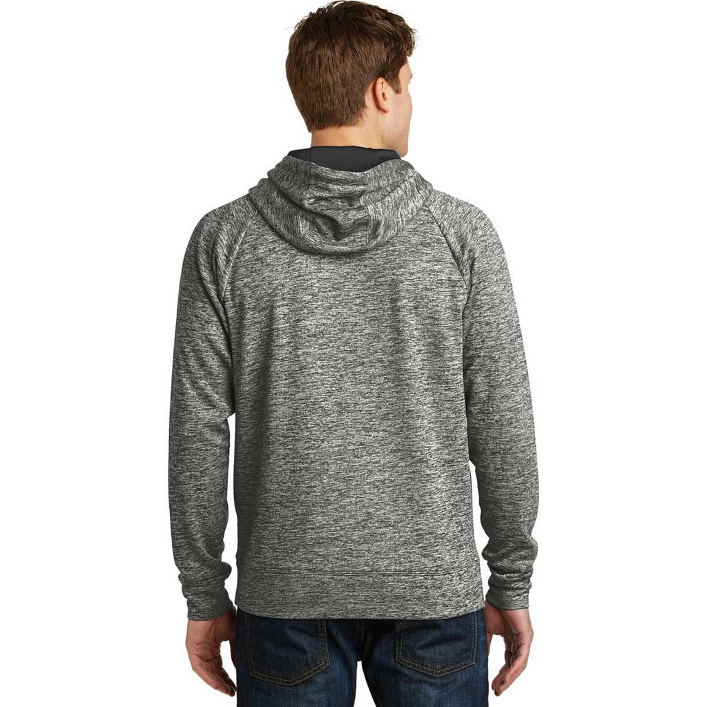 Sport-Tek Men's Black PosiCharge Electric Heather Fleece Hooded Pullover
