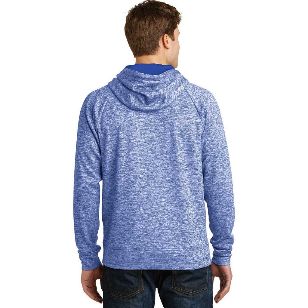 Sport-Tek Men's True Royal PosiCharge Electric Heather Fleece Hooded Pullover
