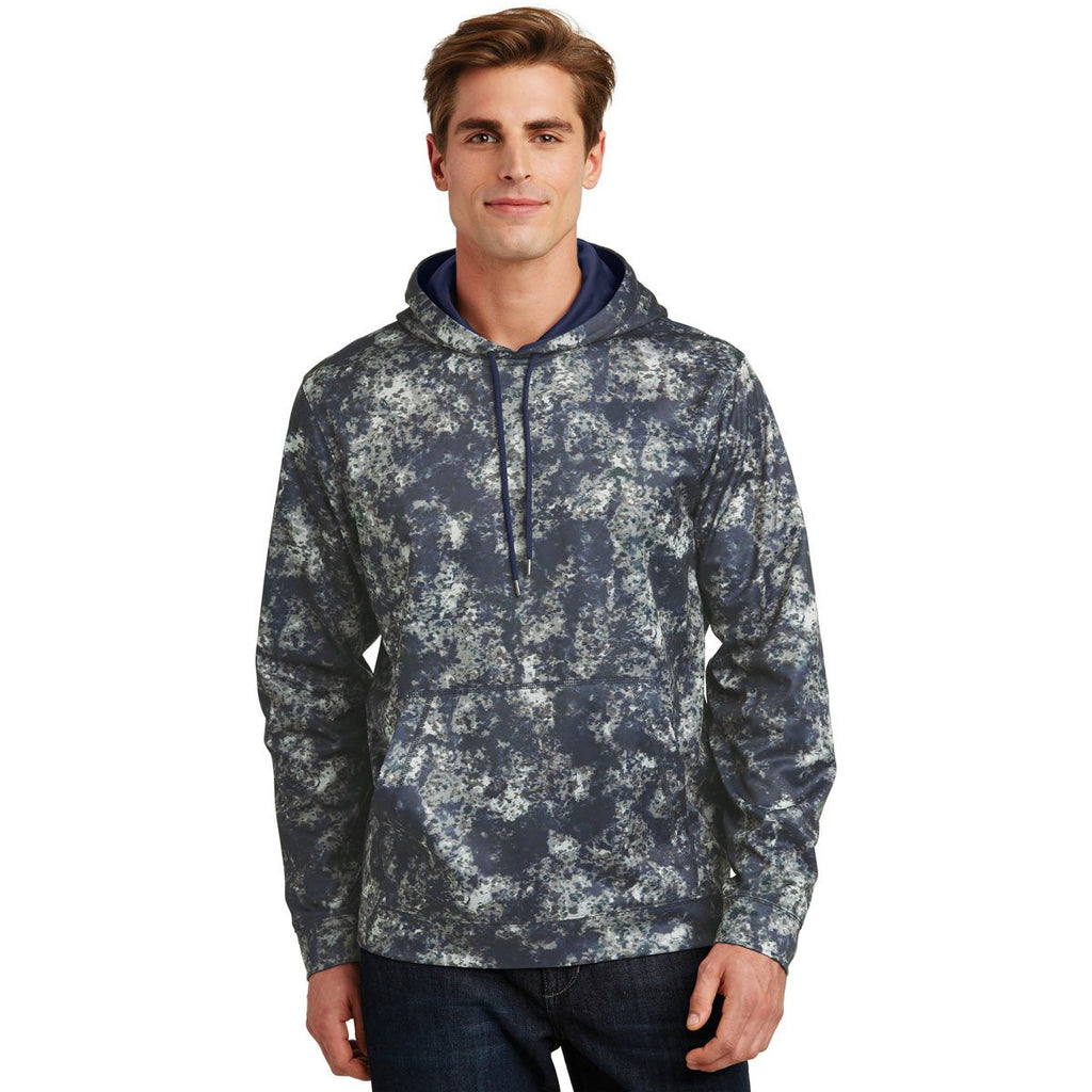 Sport-Tek Men's True Navy Sport-Wick Mineral Freeze Fleece Hooded Pullover