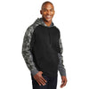 Sport-Tek Men's Black/Black Sport-Wick Mineral Freeze Fleece Colorblock Hooded Pullover