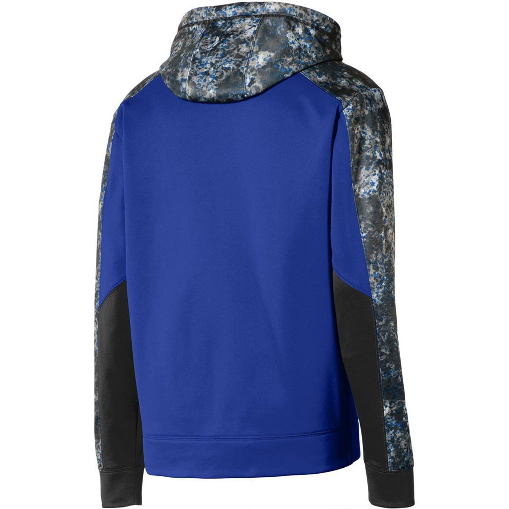 Sport-Tek Men's True Royal/True Royal Sport-Wick Mineral Freeze Fleece Colorblock Hooded Pullover