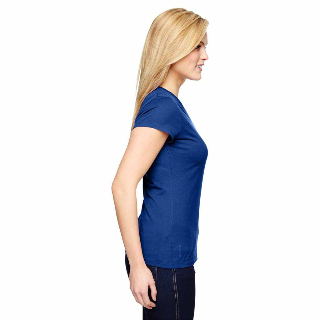 Champion Women's Sport Royal for Team 365 Vapor Cotton Short-Sleeve V-Neck