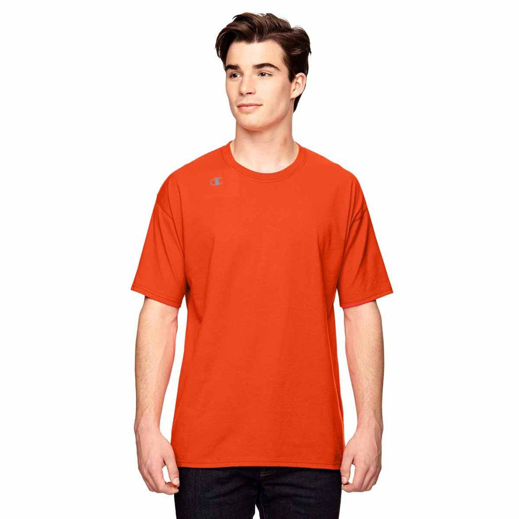 Champion Men's Sport Orange Vapor Cotton Short-Sleeve T-Shirt