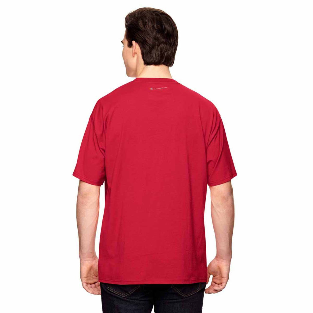 Champion Men's Sport Red Vapor Cotton Short-Sleeve T-Shirt