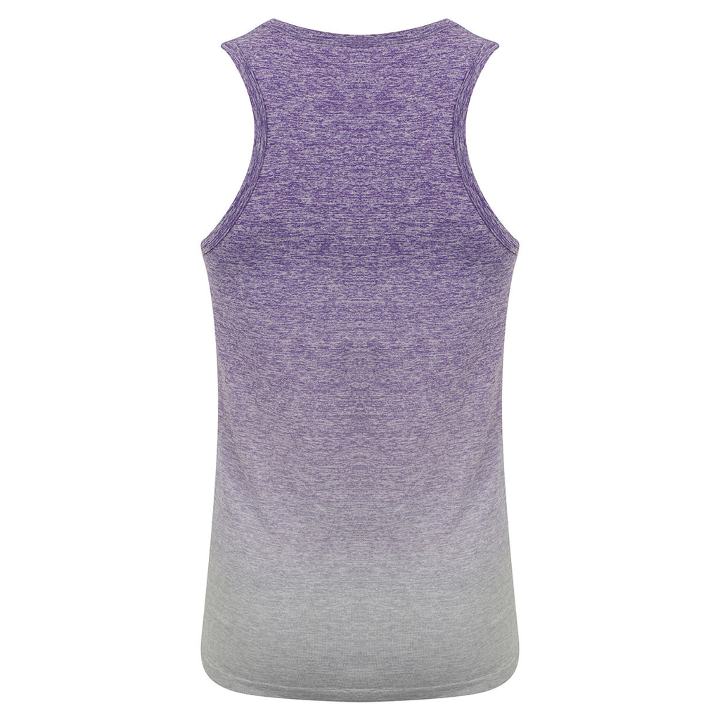 Tombo Women's Purple/ Light Grey Marl Seamless Fade Out Vest