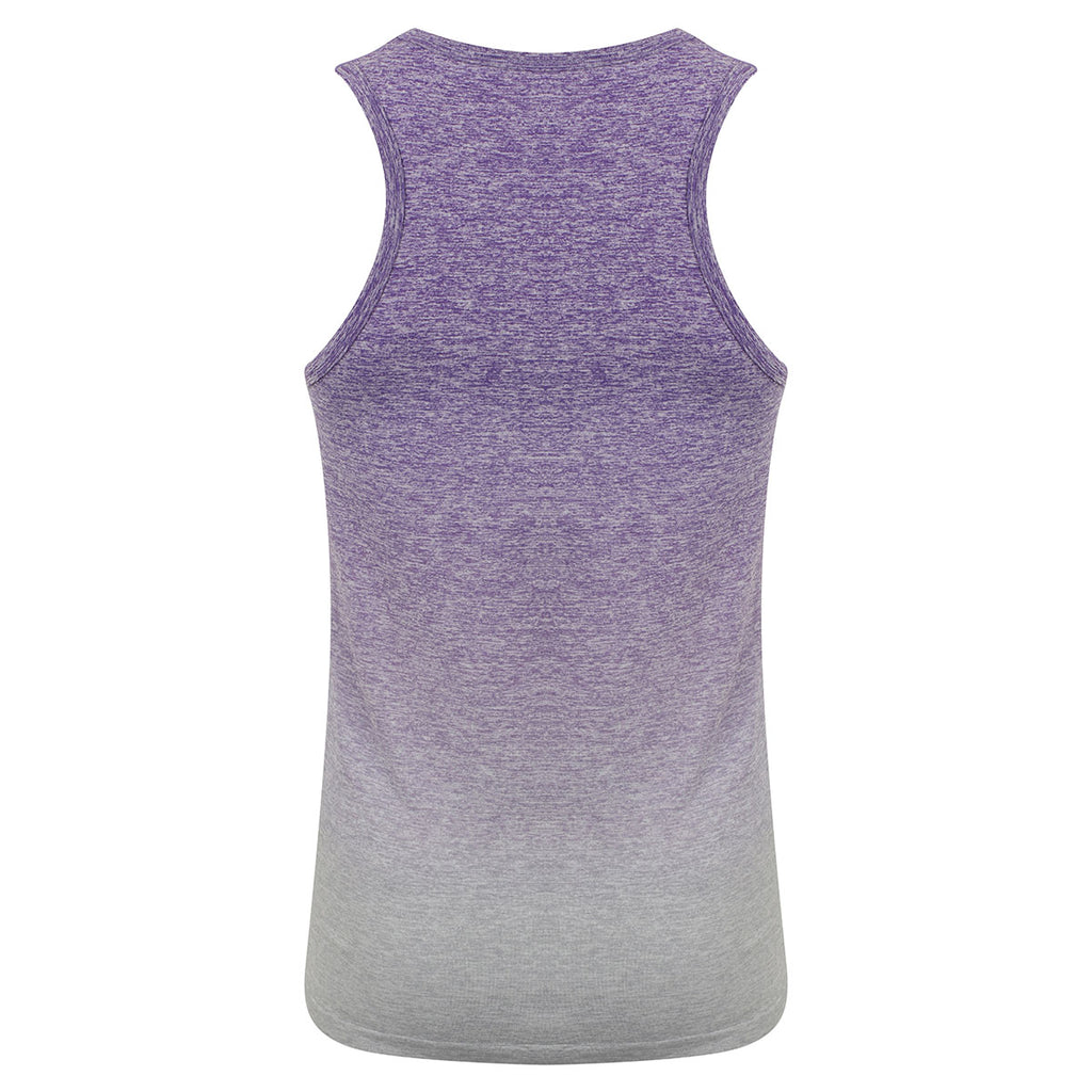 Tombo Women's Purple/ Light Grey Marl Seamless Fade Out Vest