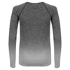 Tombo Women's Dark Grey/ Light Grey Marl Seamless Fade Out Long Sleeve Top