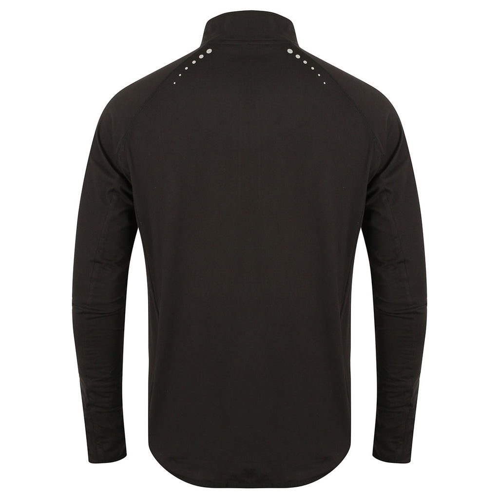 Tombo Men's Black Long Sleeve 1/4 Zip Performance Top