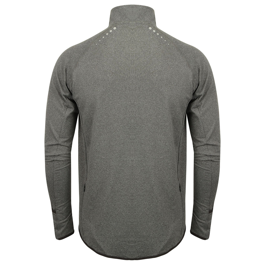 Tombo Men's Grey Marl Long Sleeve 1/4 Zip Performance Top