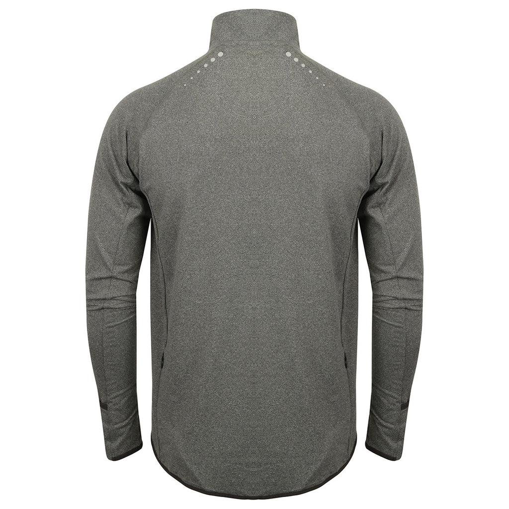 Tombo Men's Grey Marl Long Sleeve 1/4 Zip Performance Top