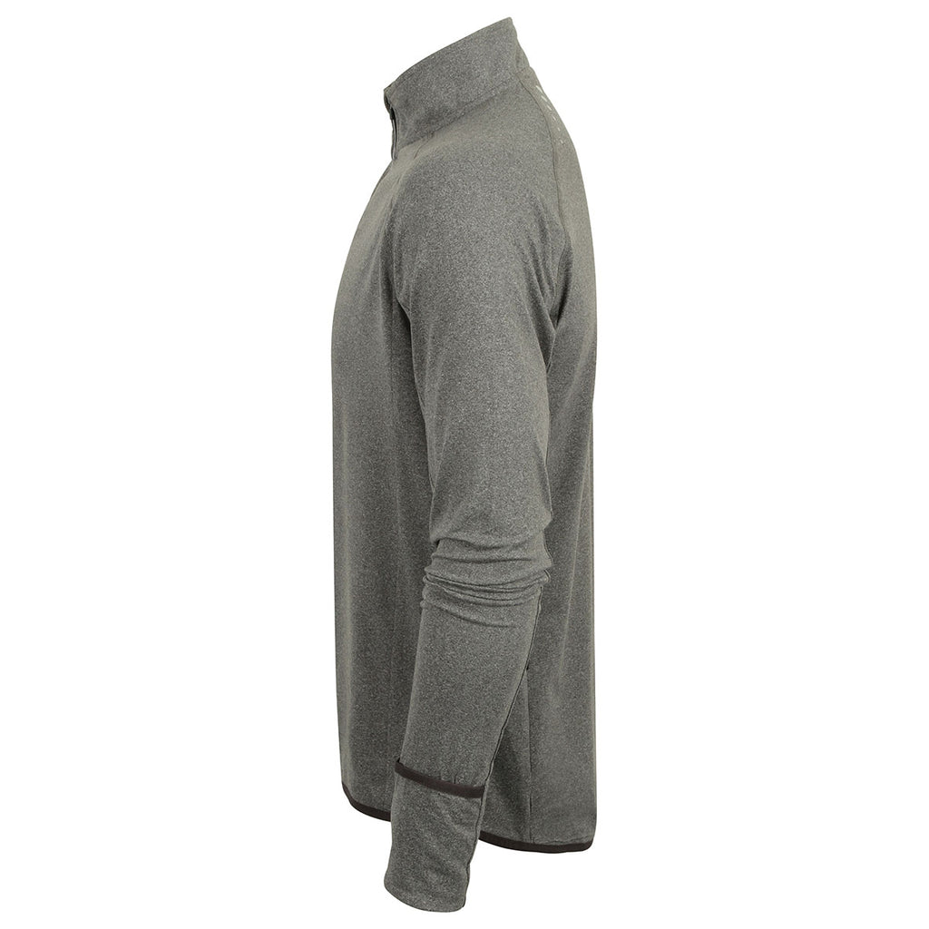 Tombo Men's Grey Marl Long Sleeve 1/4 Zip Performance Top