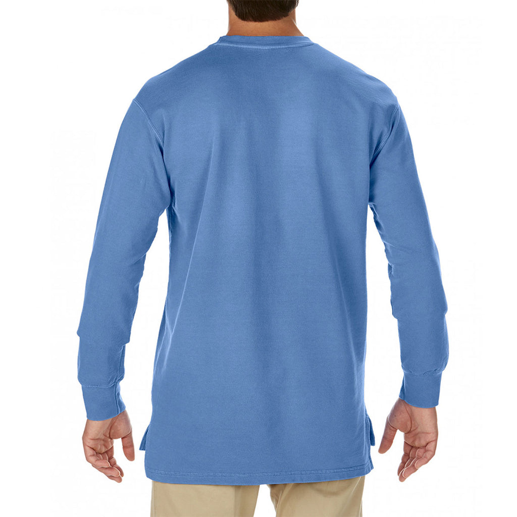 Comfort Colors Men's Flo Blue French Terry Pocket Sweatshirt