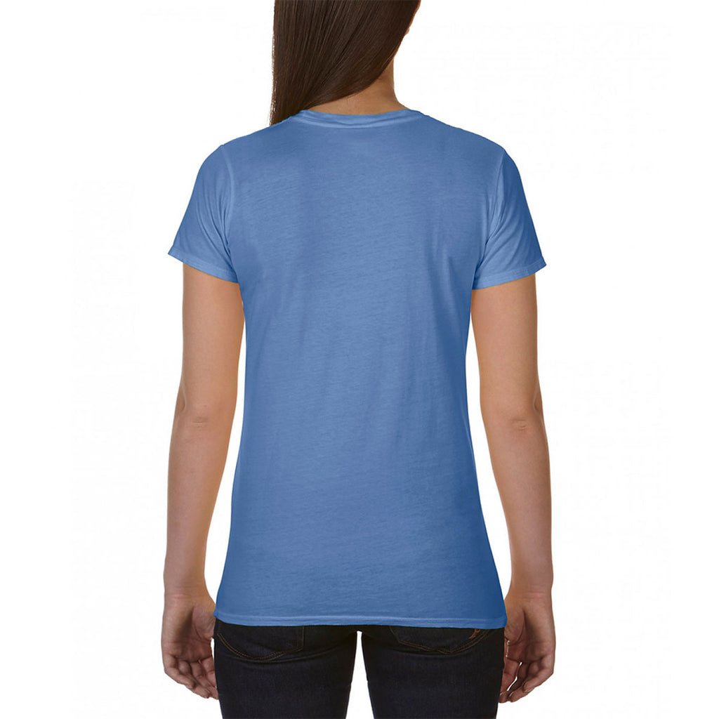 Comfort Colors Women's Flo Blue Fitted Ringspun T-Shirt