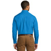 Port Authority Men's Coastal Blue Long Sleeve Carefree Poplin Shirt