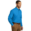 Port Authority Men's Coastal Blue Long Sleeve Carefree Poplin Shirt