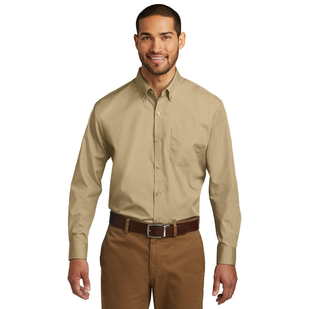 Port Authority Men's Wheat Long Sleeve Carefree Poplin Shirt