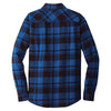 Port Authority Men's Royal/Black Plaid Flannel Shirt