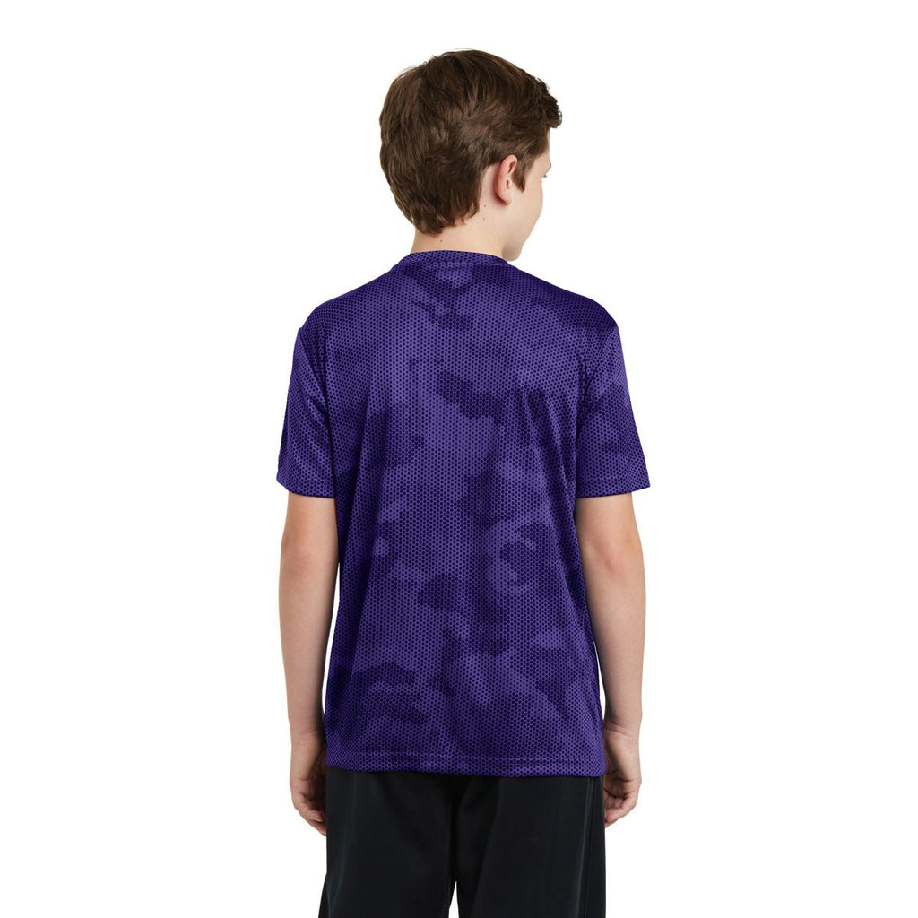 Sport-Tek Youth Purple CamoHex Tee