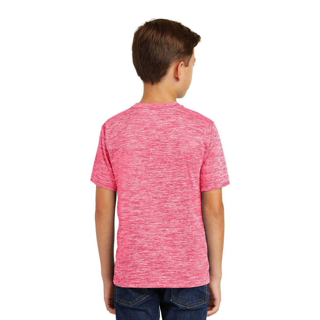 Sport-Tek Youth Power Pink Electric PosiCharge Electric Heather Tee