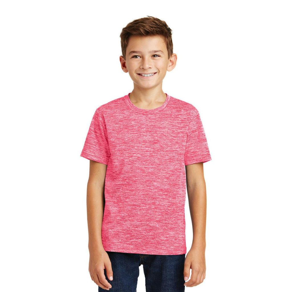 Sport-Tek Youth Power Pink Electric PosiCharge Electric Heather Tee