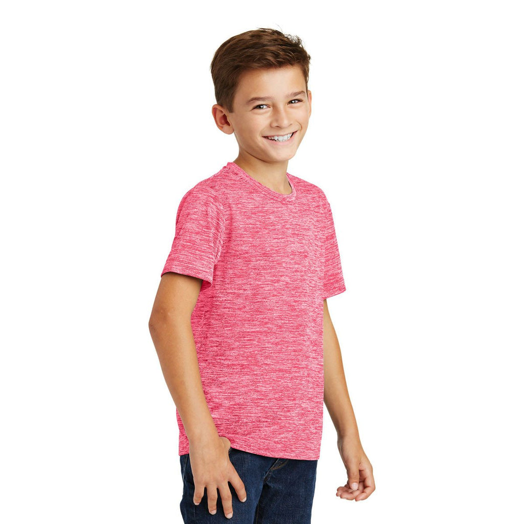 Sport-Tek Youth Power Pink Electric PosiCharge Electric Heather Tee